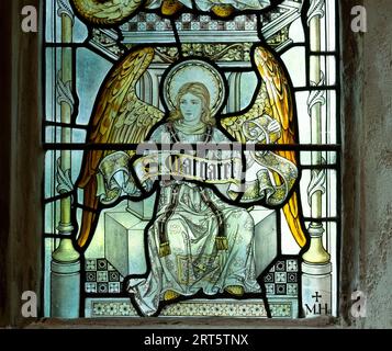 Angel Buntglas, St. Thomas`s Church, Catthorpe, Leicestershire, England, Großbritannien Stockfoto